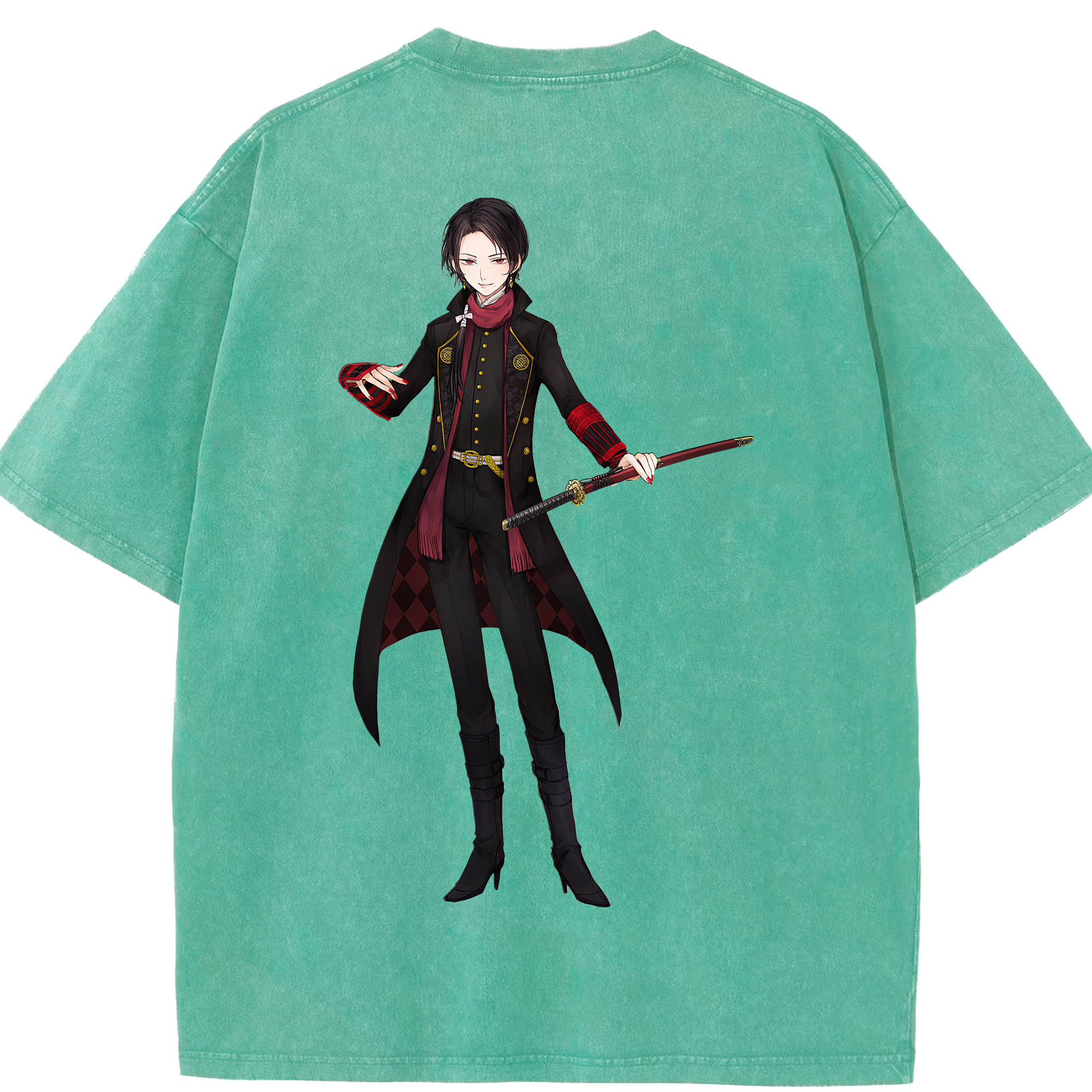 （画像用） 刀剣乱舞 Touken Ranbu 綿100% ヴィンテージ風 半袖Tシャツ（背面プリント）